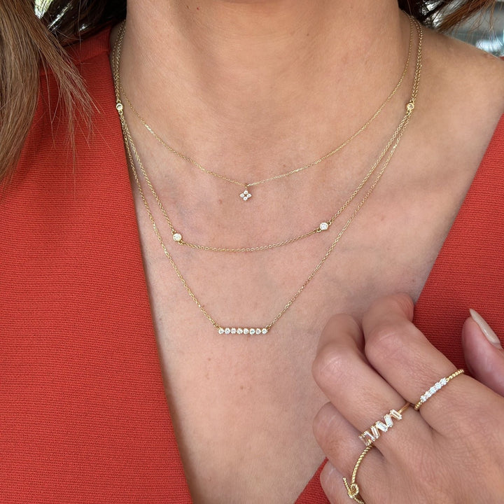 14K Natural Diamond Drop Necklace-Embark Fine Jewelry