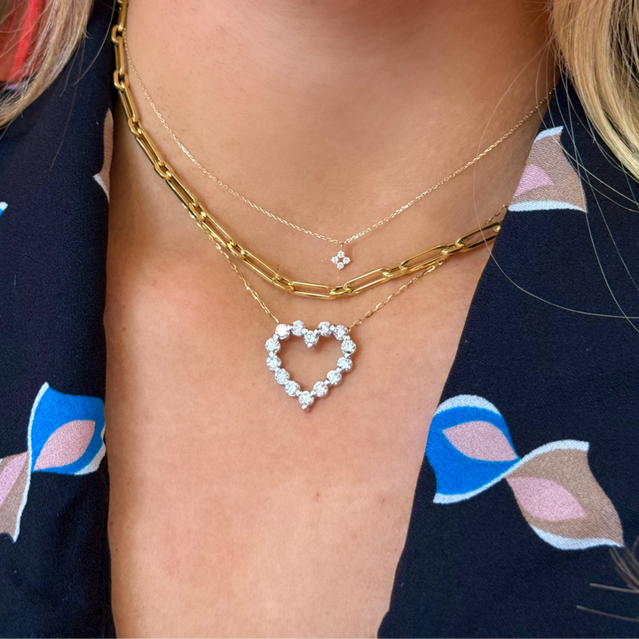 14K Natural Diamond Drop Necklace