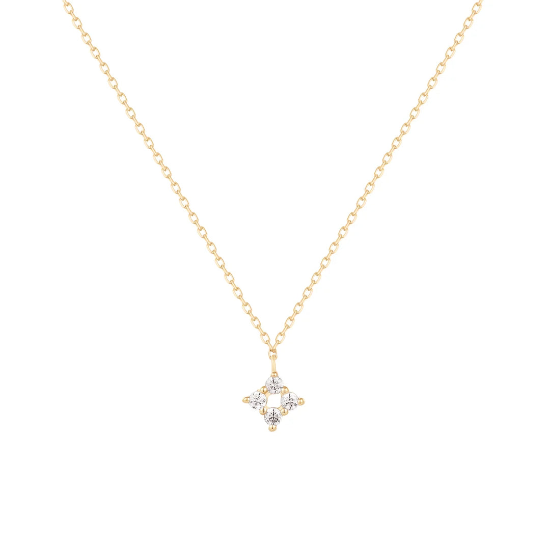 14K Natural Diamond Drop Necklace