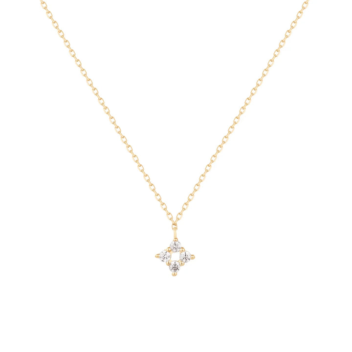 14K Natural Diamond Drop Necklace