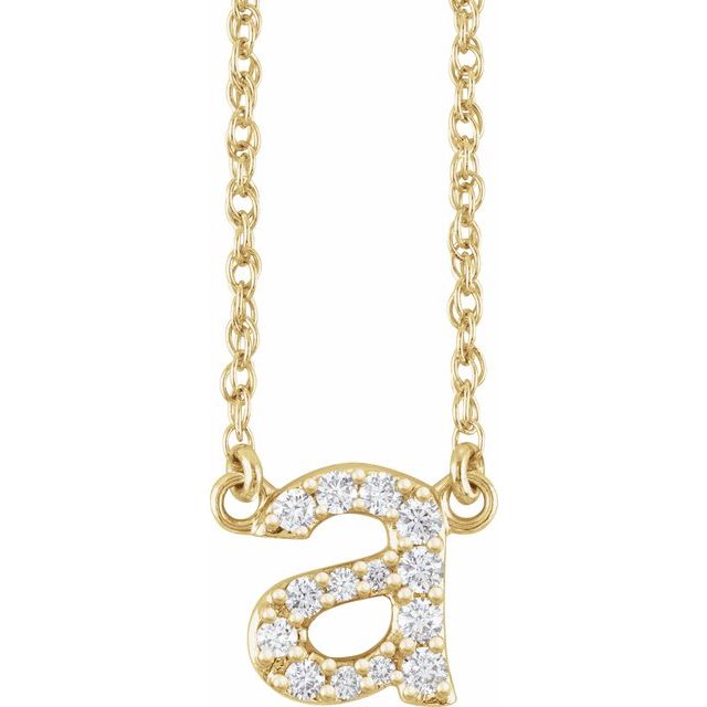 14K Natural Diamond Lowercase Initial Necklace-Embark Fine Jewelry