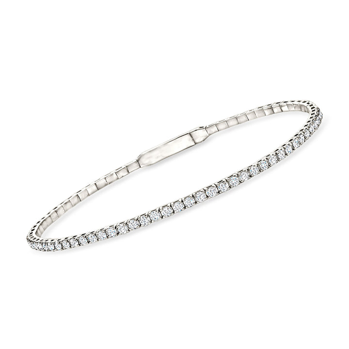 14K Natural Diamond Tennis Flex Bangle
