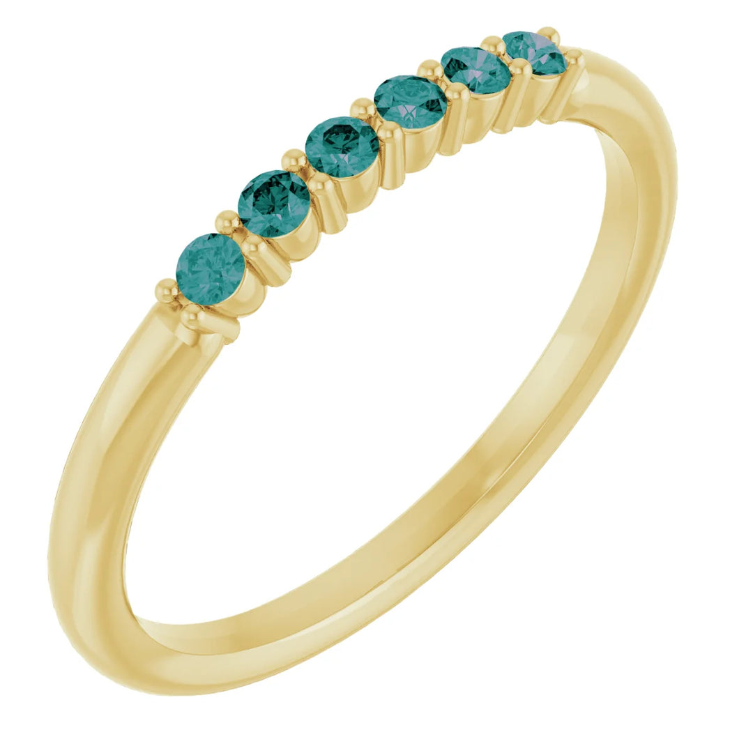 14K Natural Gemstone Stack Ring
