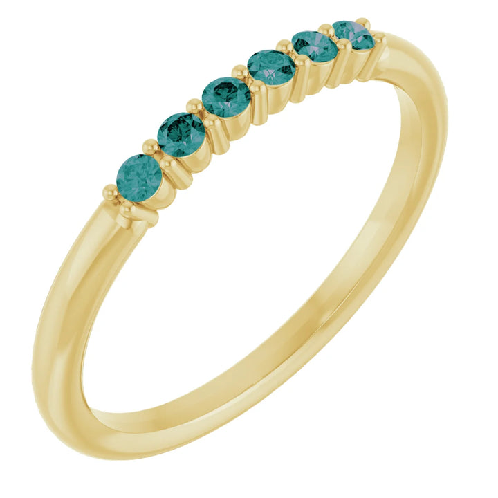 14K Natural Gemstone Stack Ring