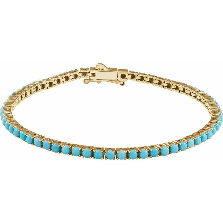 14K Natural Turquoise Tennis Bracelet-Embark Fine Jewelry