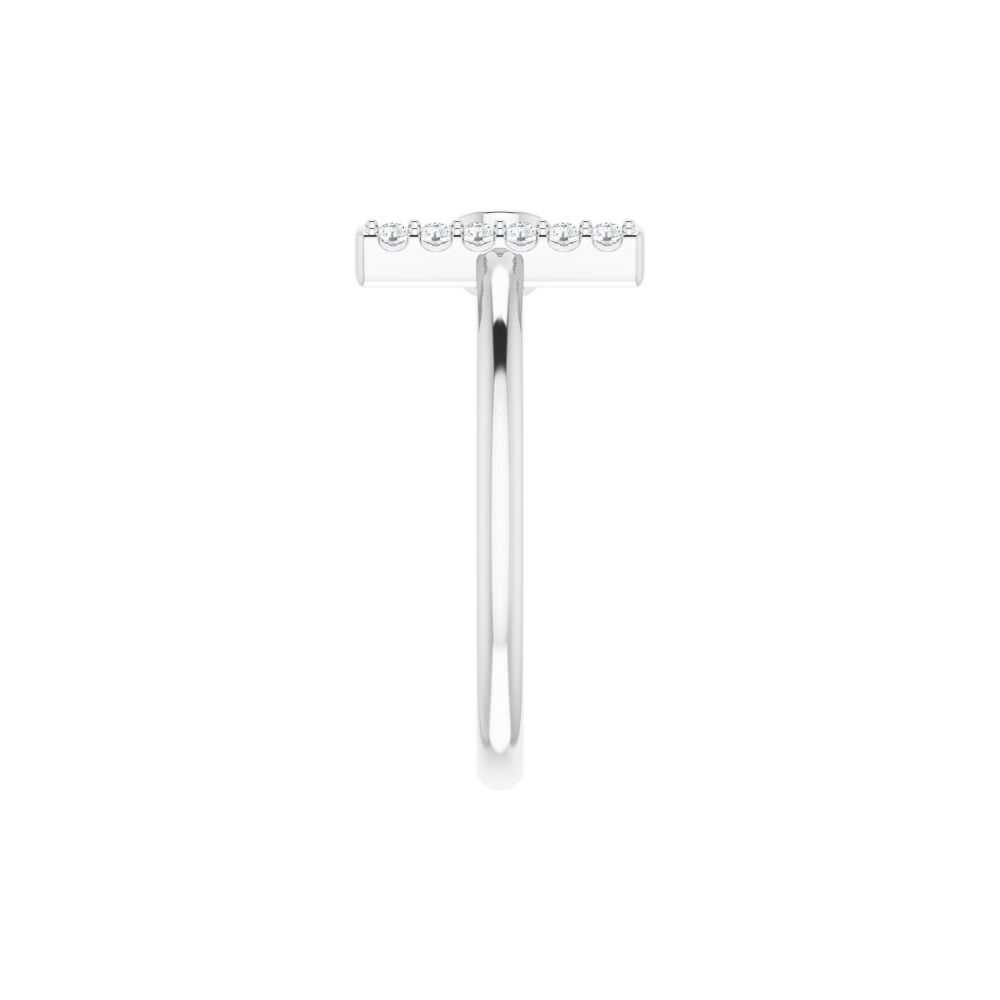 14K Negative Space Diamond Bar Ring