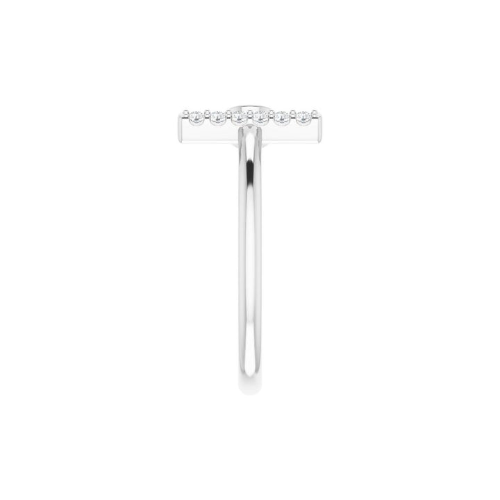 14K Negative Space Diamond Bar Ring