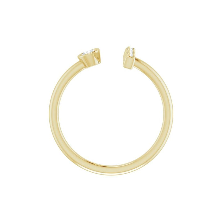 14K Negative Space Diamond Bar Ring