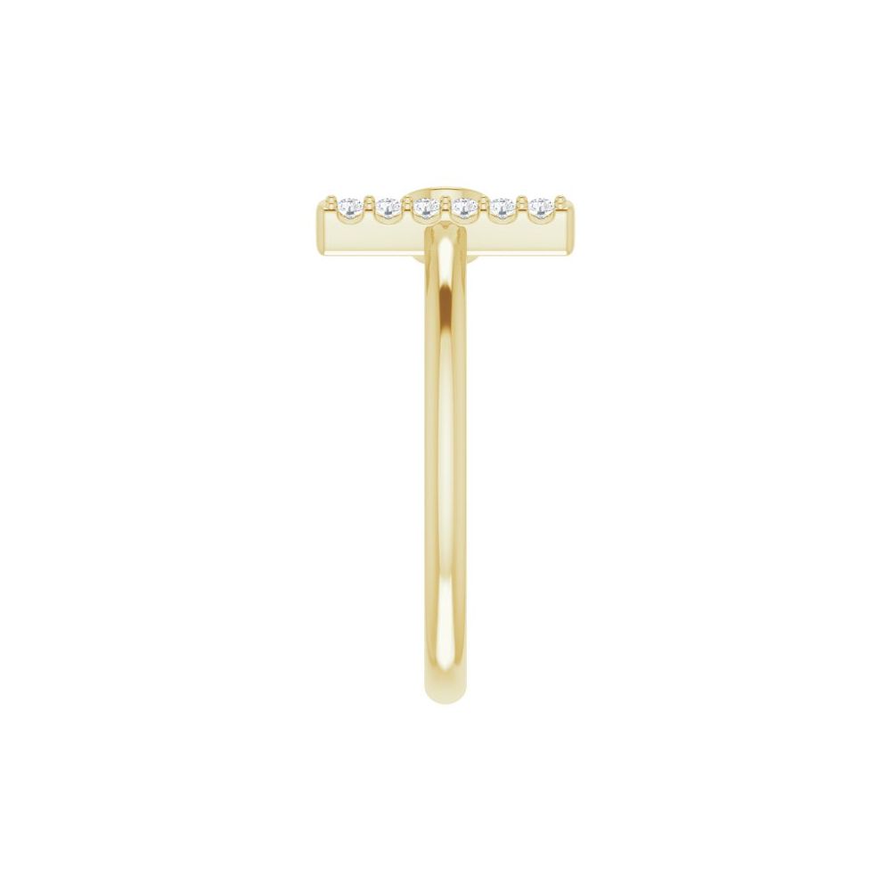 14K Negative Space Diamond Bar Ring