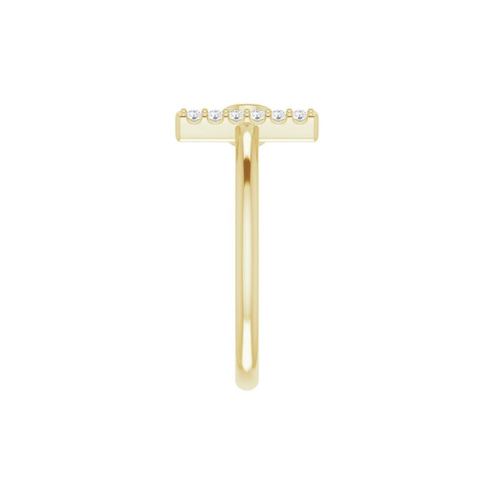 14K Negative Space Diamond Bar Ring