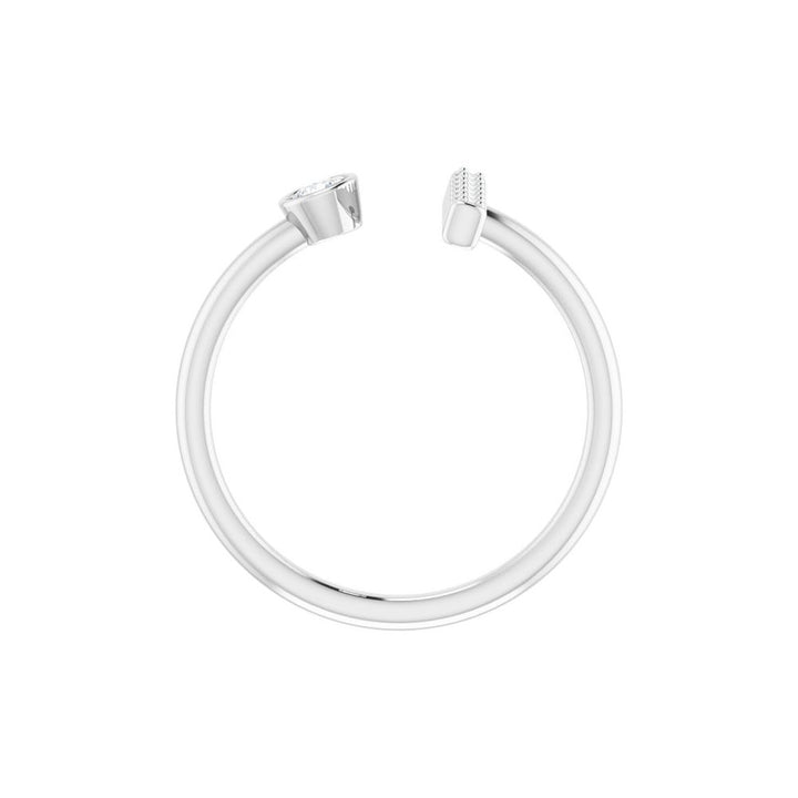 14K Negative Space Diamond Bar Ring
