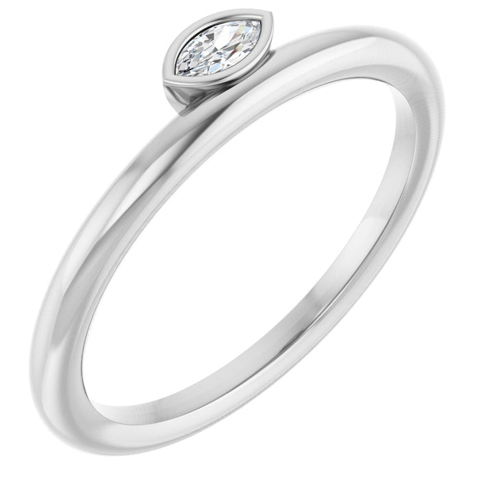 14K Offset Marquise Bezel Solitaire Ring