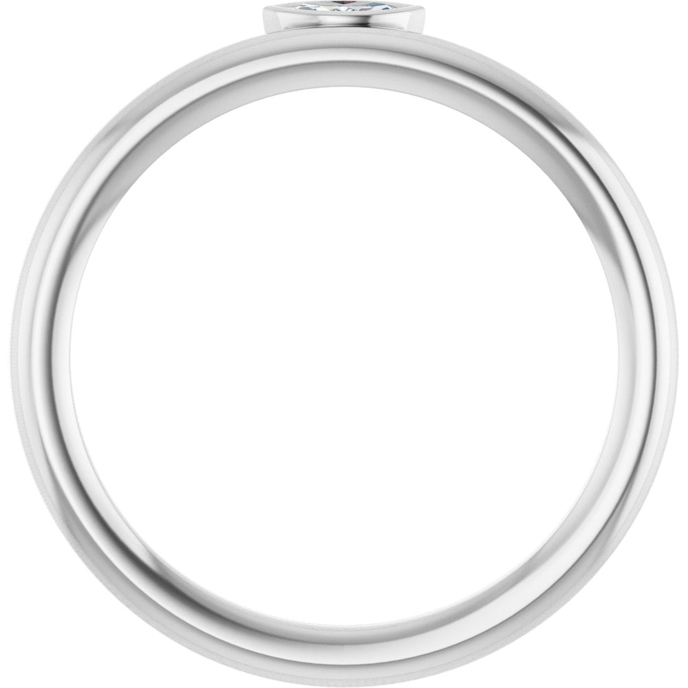14K Offset Marquise Bezel Solitaire Ring