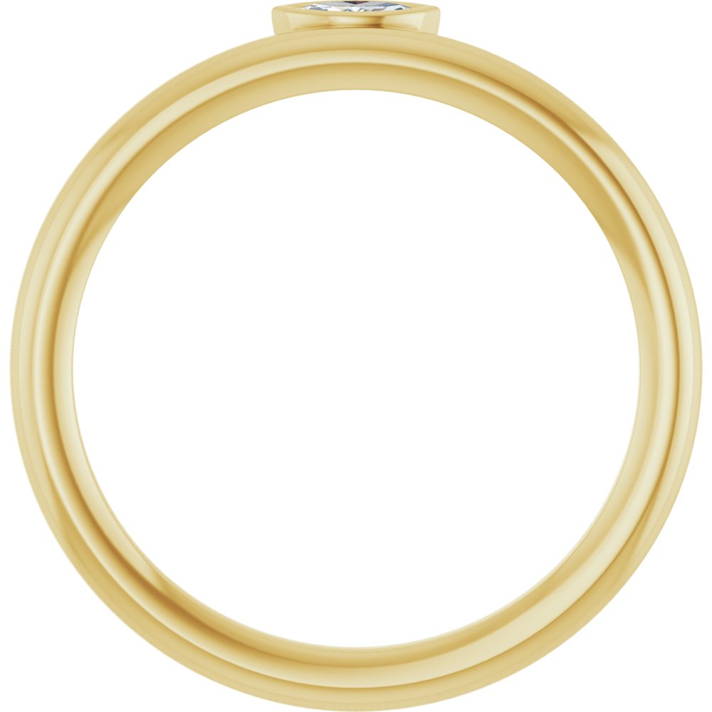14K Offset Marquise Bezel Solitaire Ring