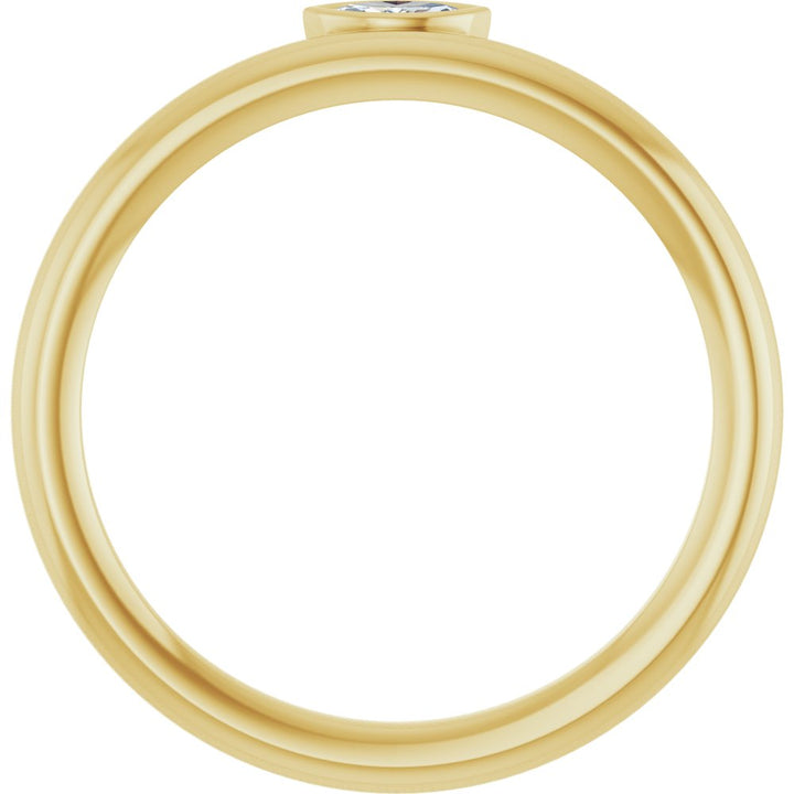 14K Offset Marquise Bezel Solitaire Ring