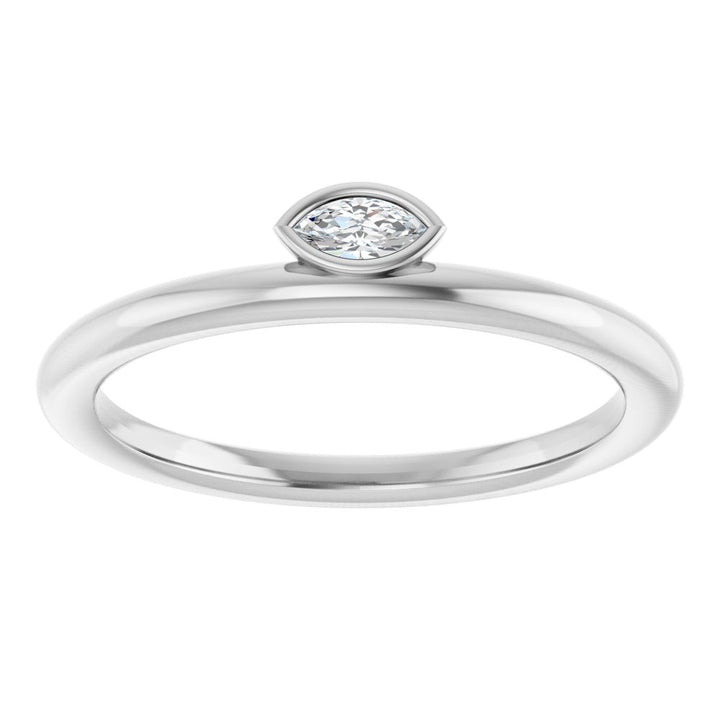 14K Offset Marquise Bezel Solitaire Ring