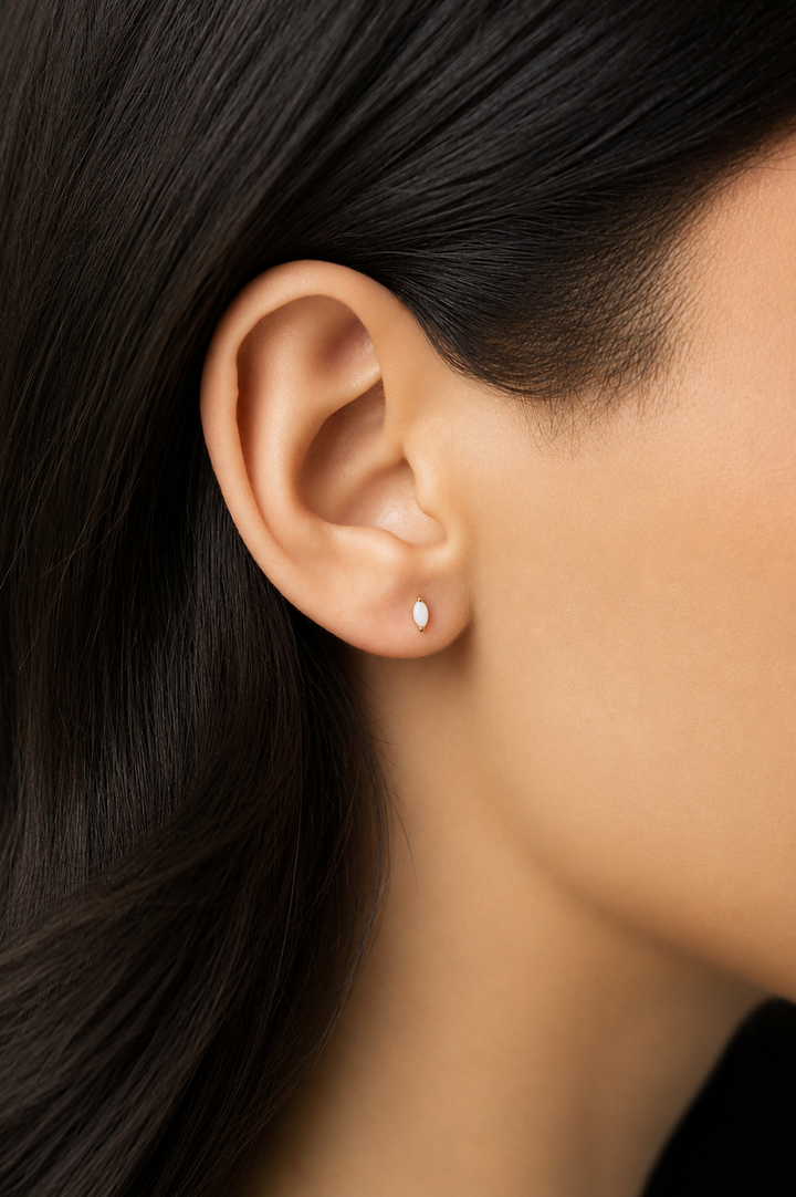 14K Opal Marquise Flat Back Stud-Embark Fine Jewelry