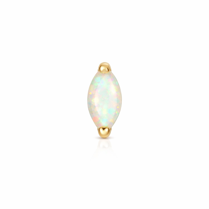 14K Opal Marquise Flat Back Stud