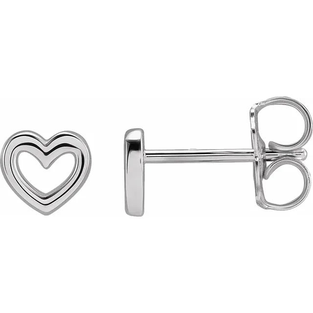 14K Open Heart Stud