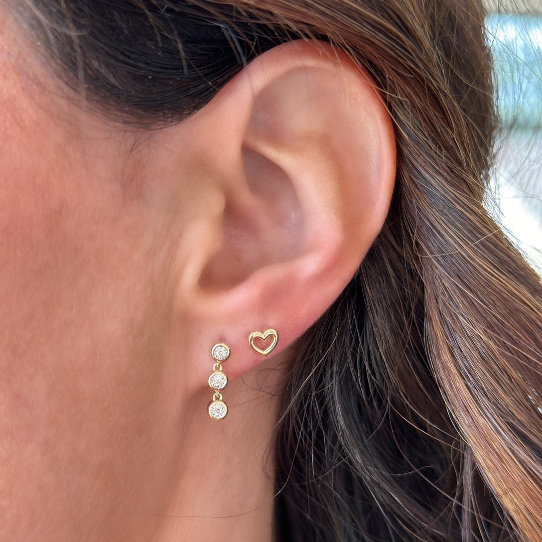 14K Open Heart Stud