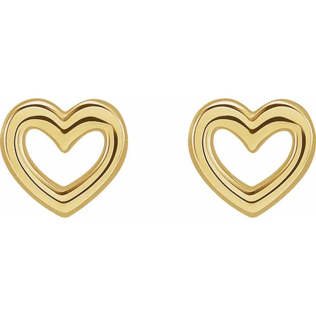 14K Open Heart Stud
