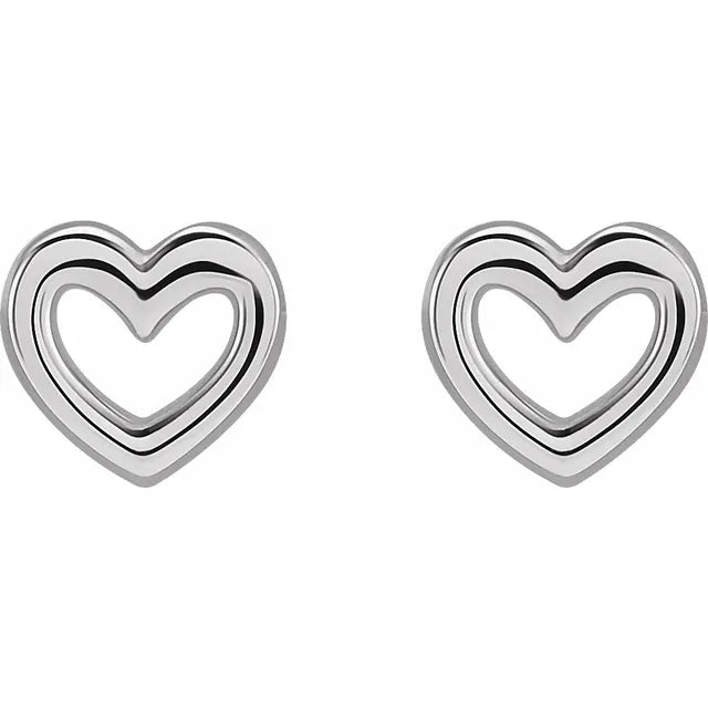 14K Open Heart Stud