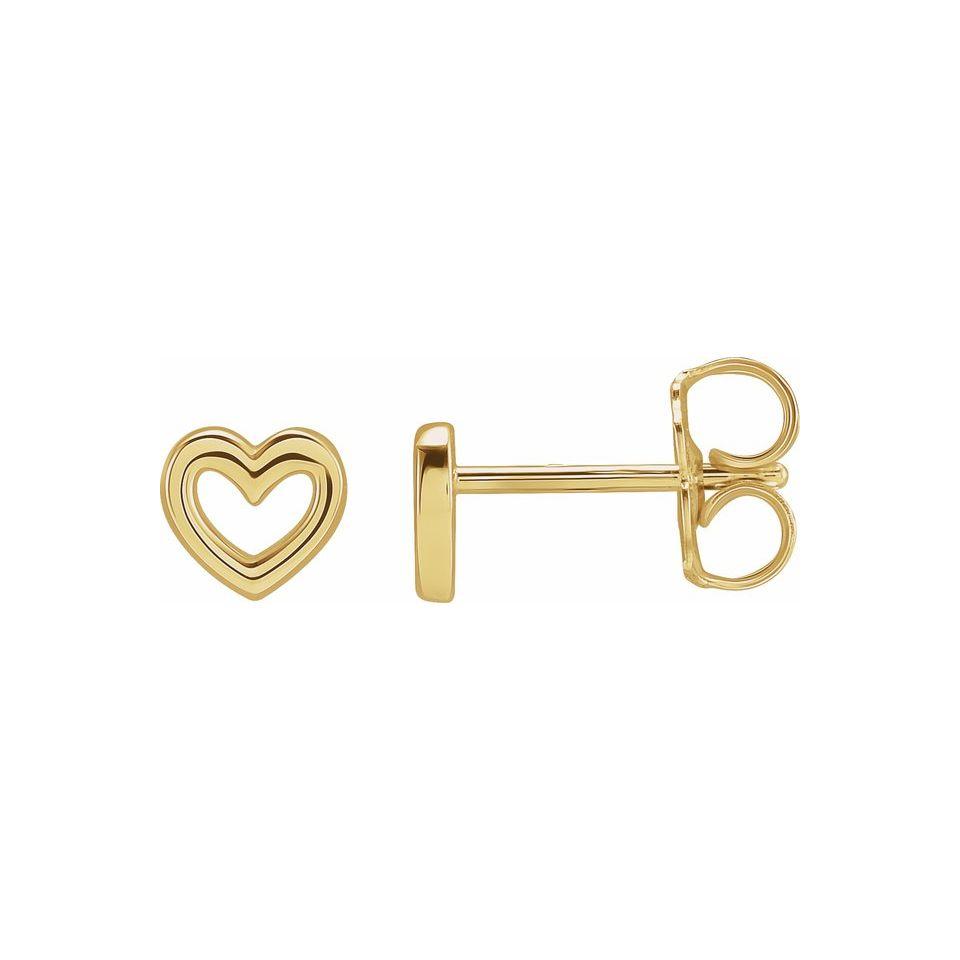14K Open Heart Stud