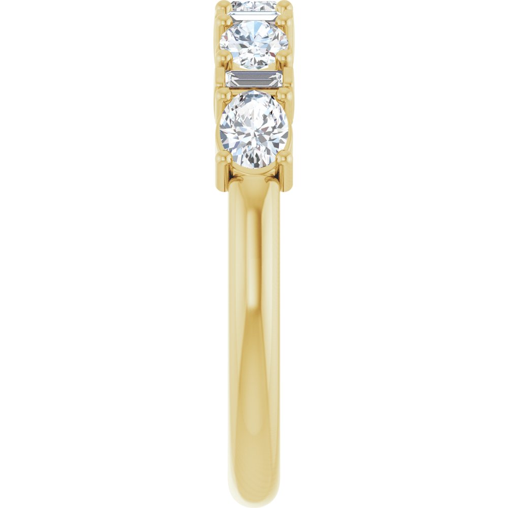 14K Oval &amp; Baguette Diamond Anniversary Band