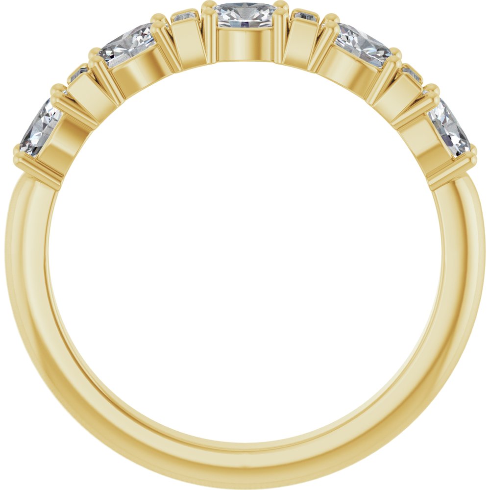14K Oval &amp; Baguette Diamond Anniversary Band