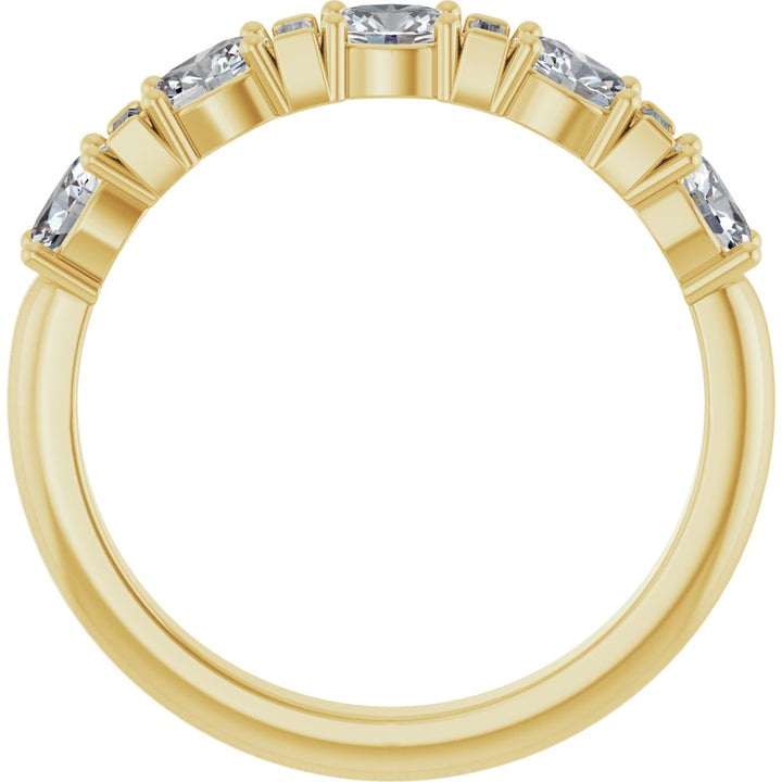14K Oval &amp; Baguette Diamond Anniversary Band