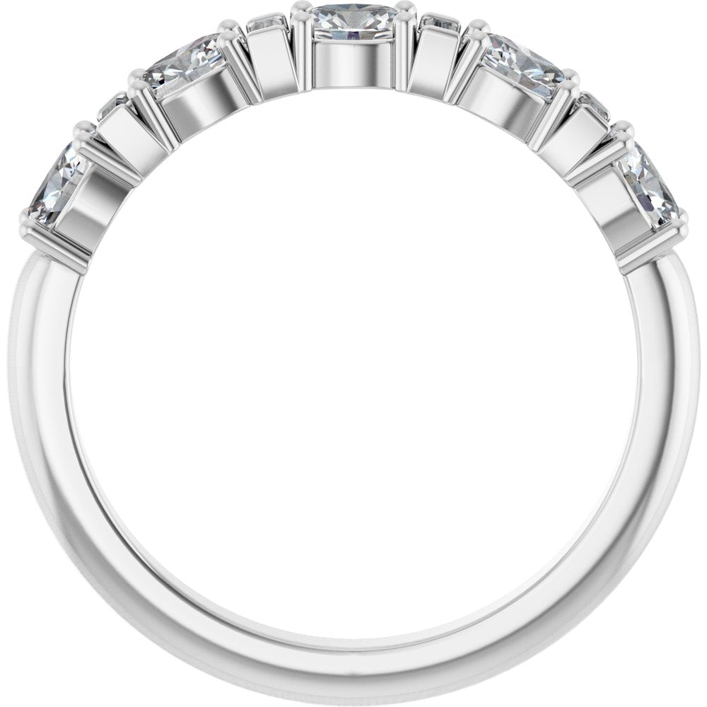 14K Oval &amp; Baguette Diamond Anniversary Band