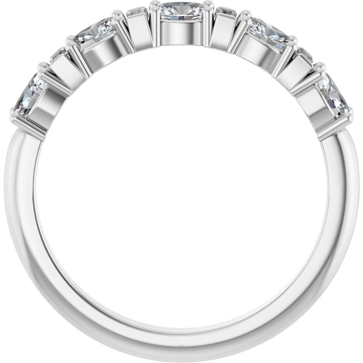 14K Oval &amp; Baguette Diamond Anniversary Band