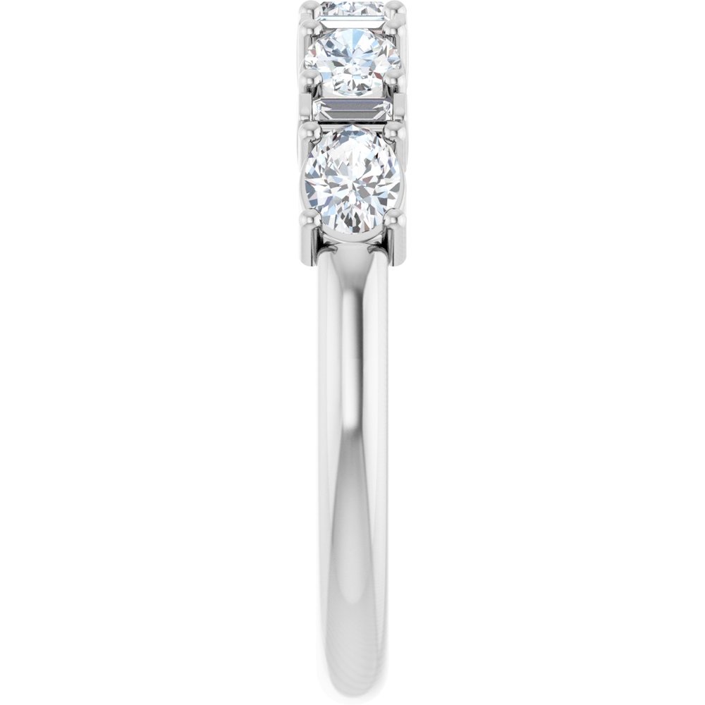 14K Oval &amp; Baguette Diamond Anniversary Band