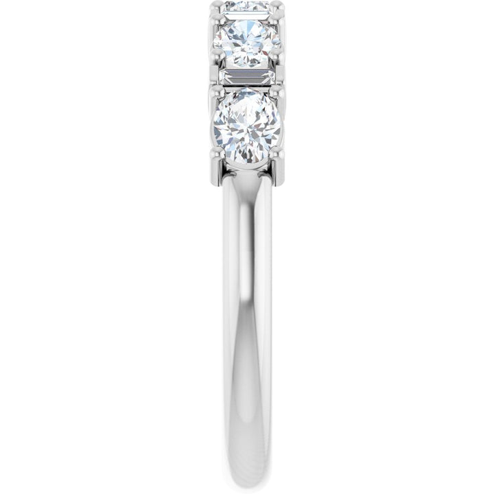14K Oval &amp; Baguette Diamond Anniversary Band