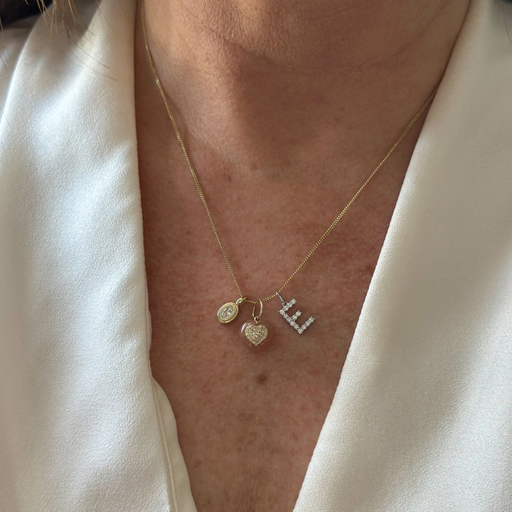 14K Oval Bezel Charm Pendant