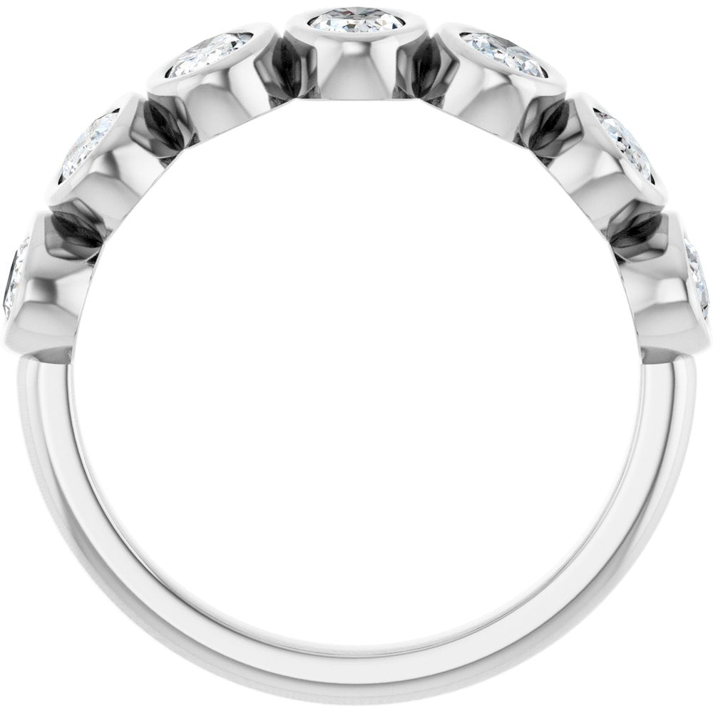 14K Oval Bezel Diamond Anniversary Band