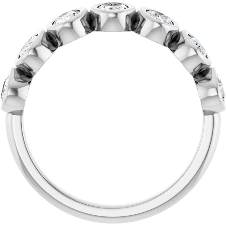14K Oval Bezel Diamond Anniversary Band