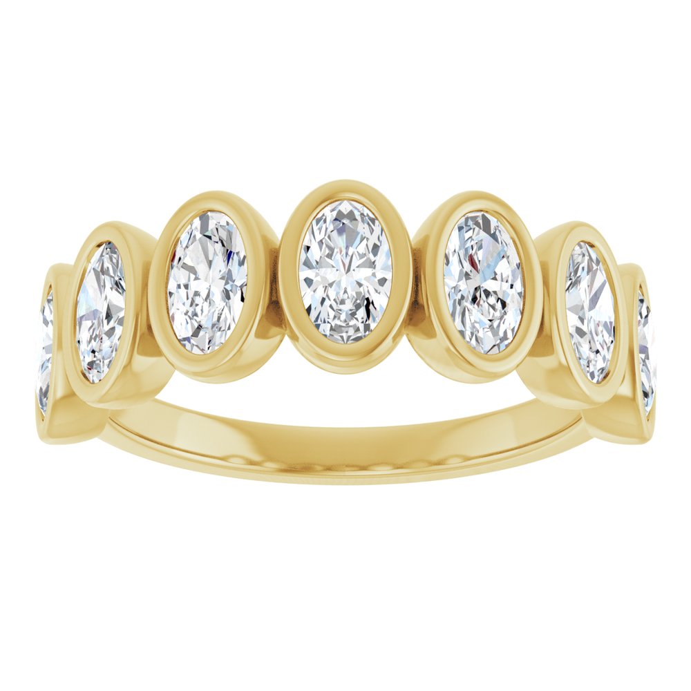 14K Oval Bezel Diamond Anniversary Band