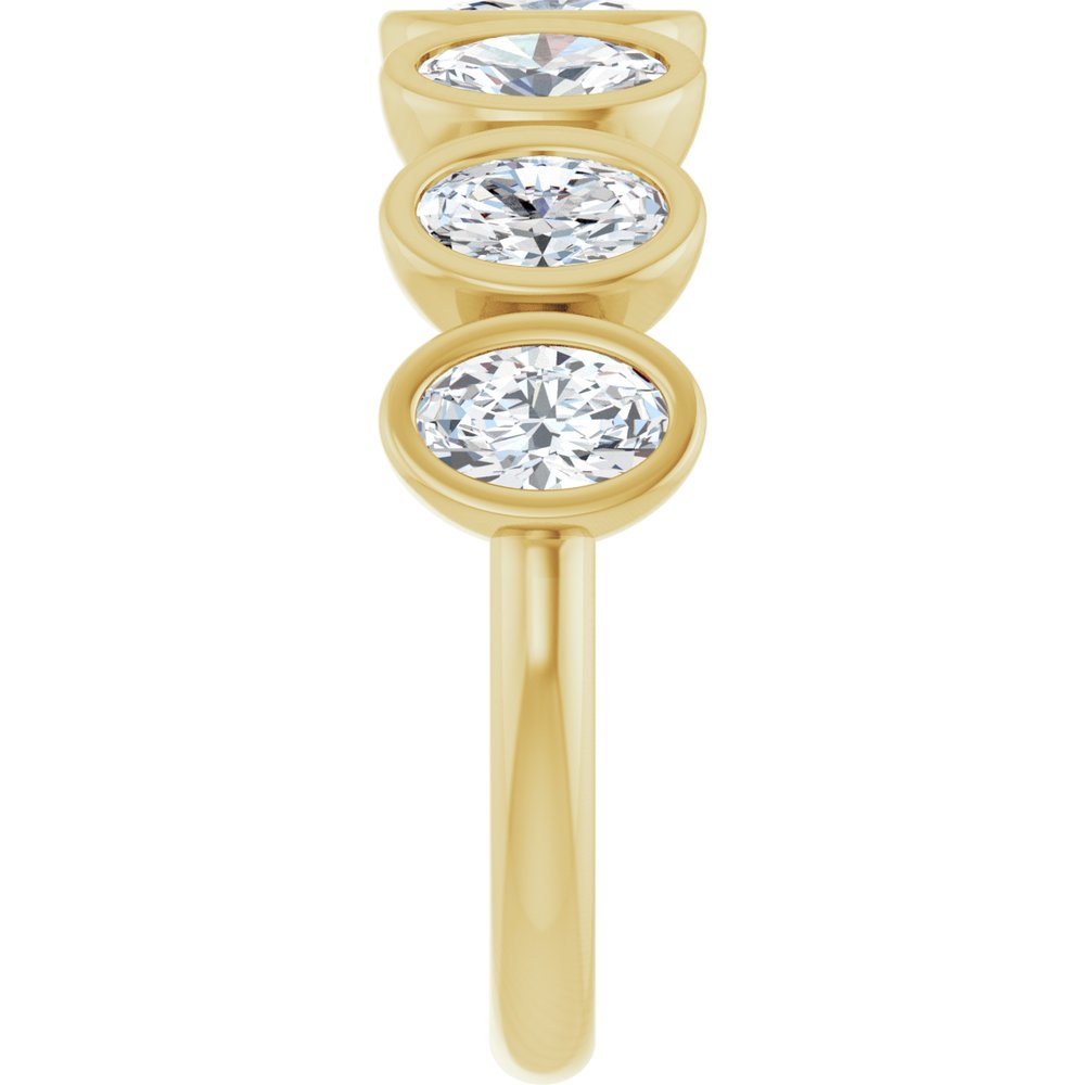 14K Oval Bezel Diamond Anniversary Band