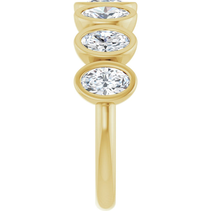 14K Oval Bezel Diamond Anniversary Band