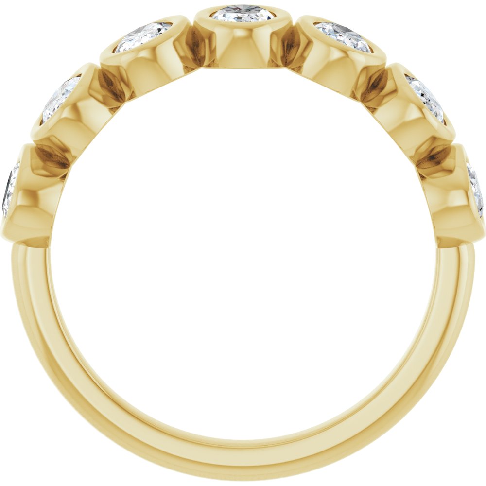 14K Oval Bezel Diamond Anniversary Band