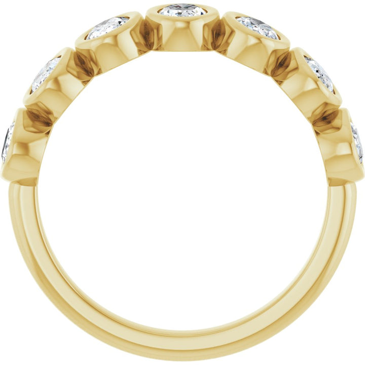 14K Oval Bezel Diamond Anniversary Band