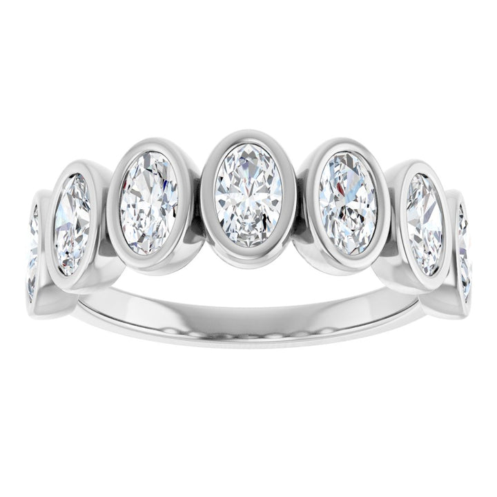 14K Oval Bezel Diamond Anniversary Band
