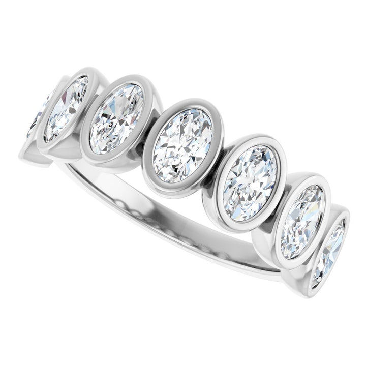 14K Oval Bezel Diamond Anniversary Band