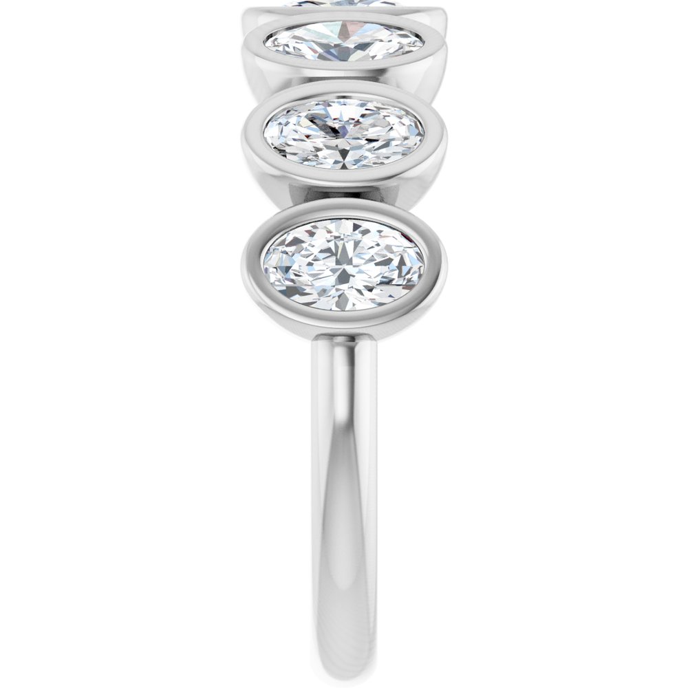 14K Oval Bezel Diamond Anniversary Band