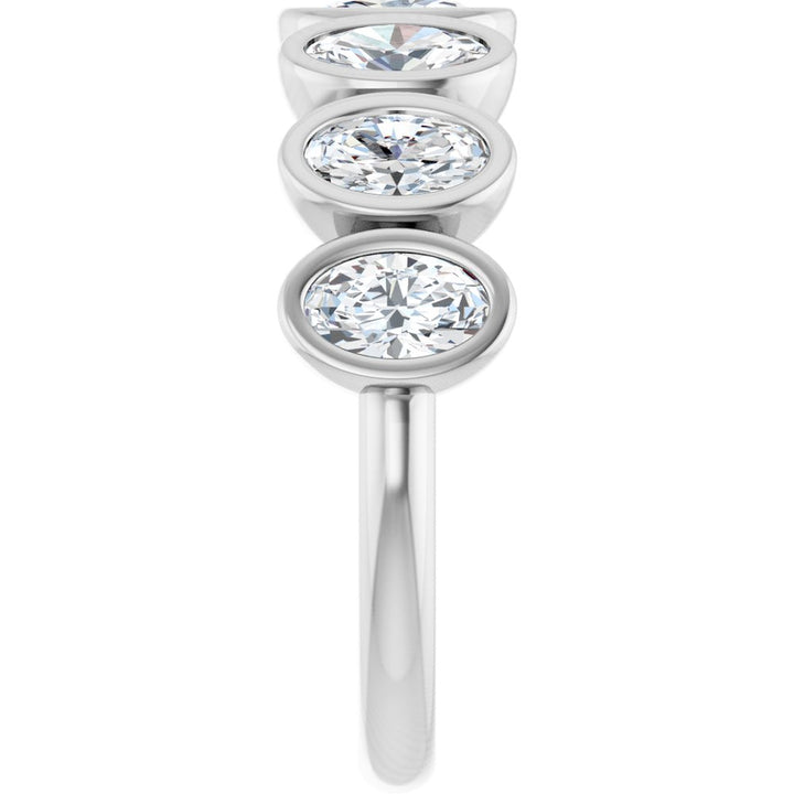 14K Oval Bezel Diamond Anniversary Band
