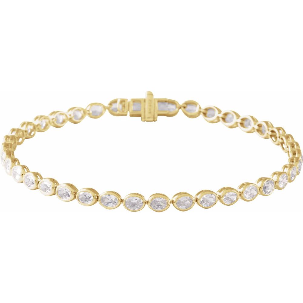 14K Oval Bezel Lab Grown Diamond Line Bracelet-Embark Fine Jewelry