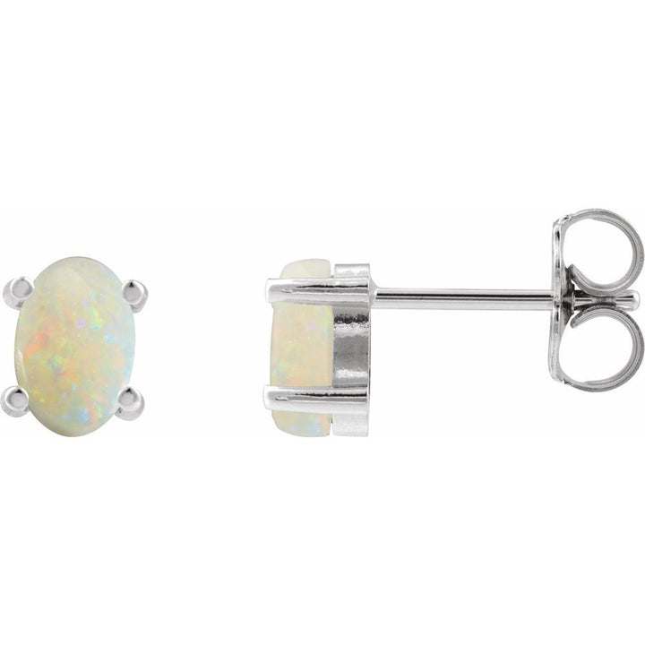 14K Oval Cabochon Studs