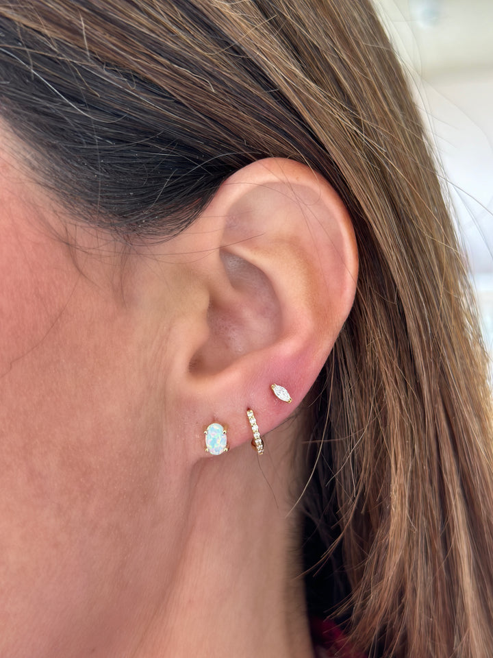 14K Oval Cabochon Studs