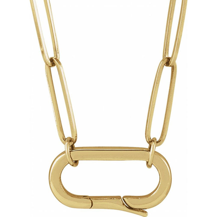 14K Oval Charm Chain Necklace